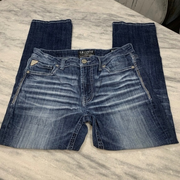SALVAGE Supply Buckle Men's Mayhem Straight Jeans Regular Fit 34x30 - Picture 1 of 13